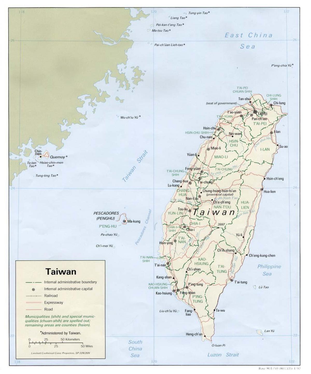 Taiwan geografi peta