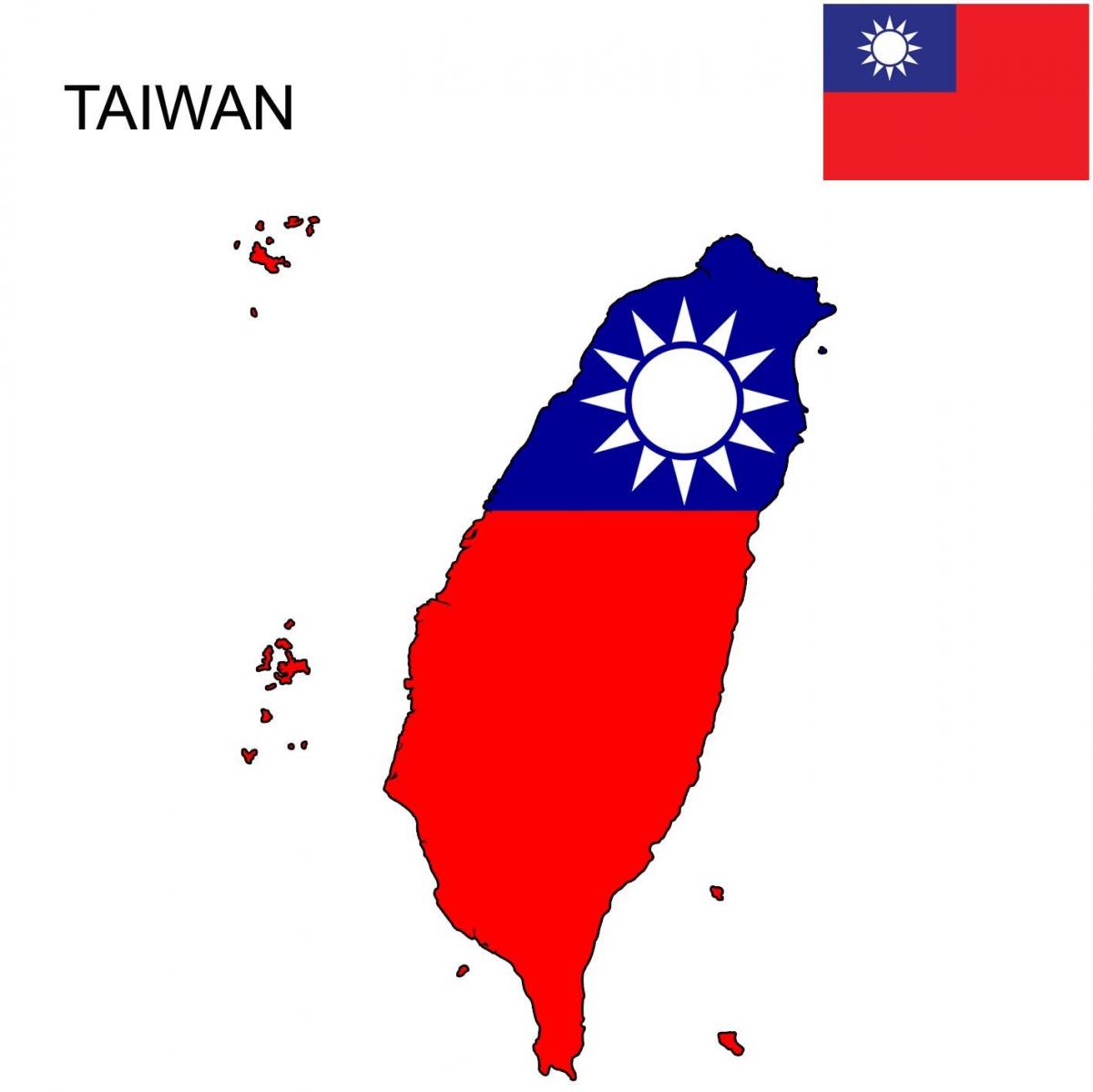 Peta dari Taiwan flag