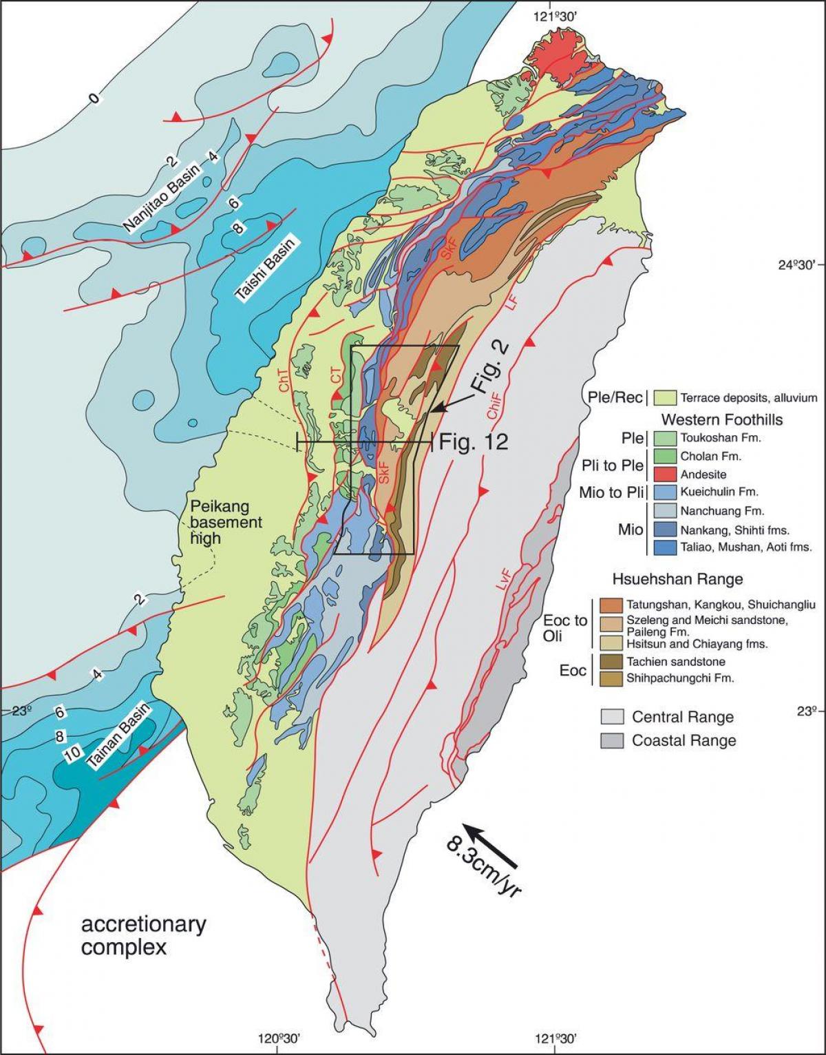 Peta geologi Taiwan