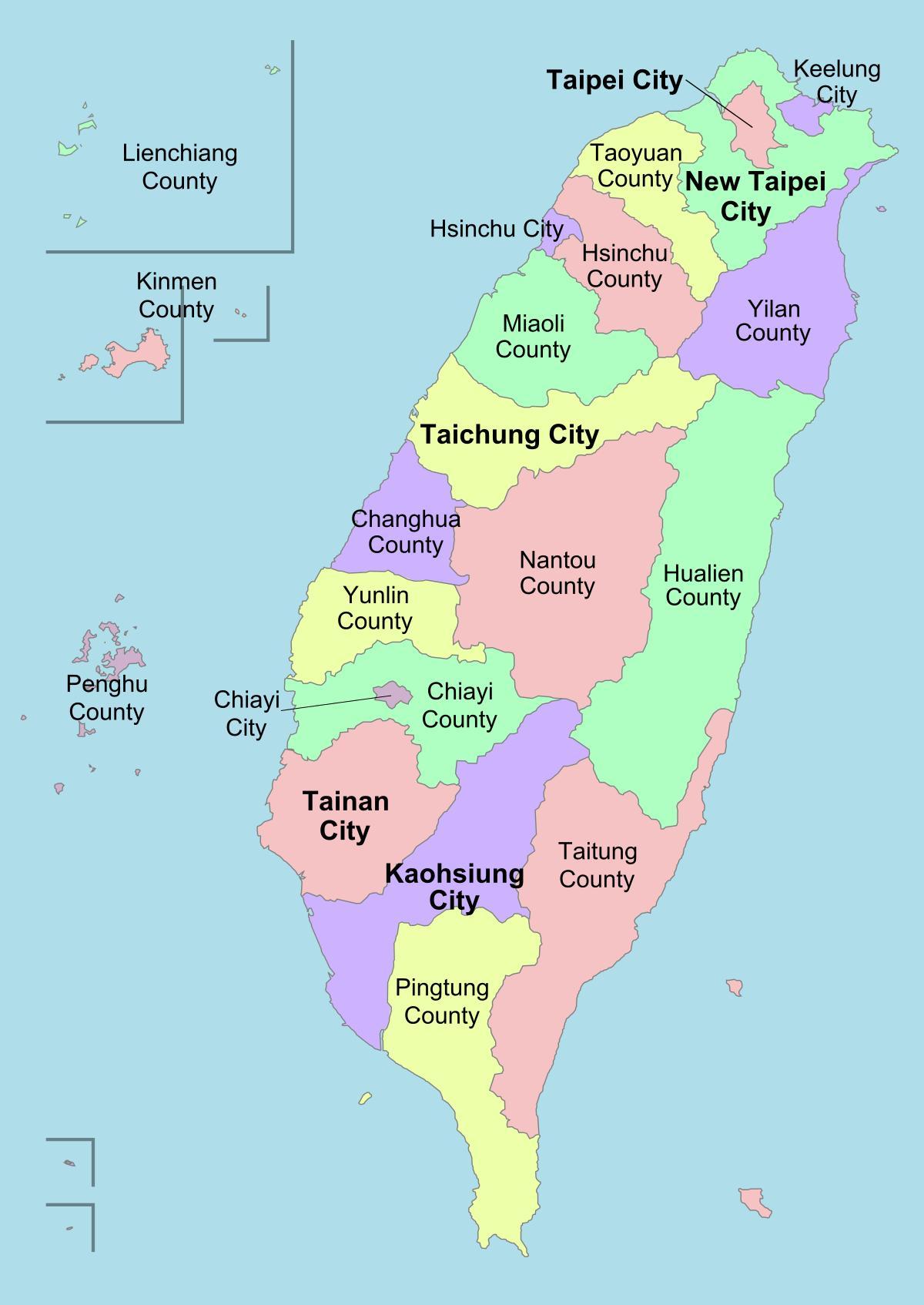 Peta kabupaten Taiwan 