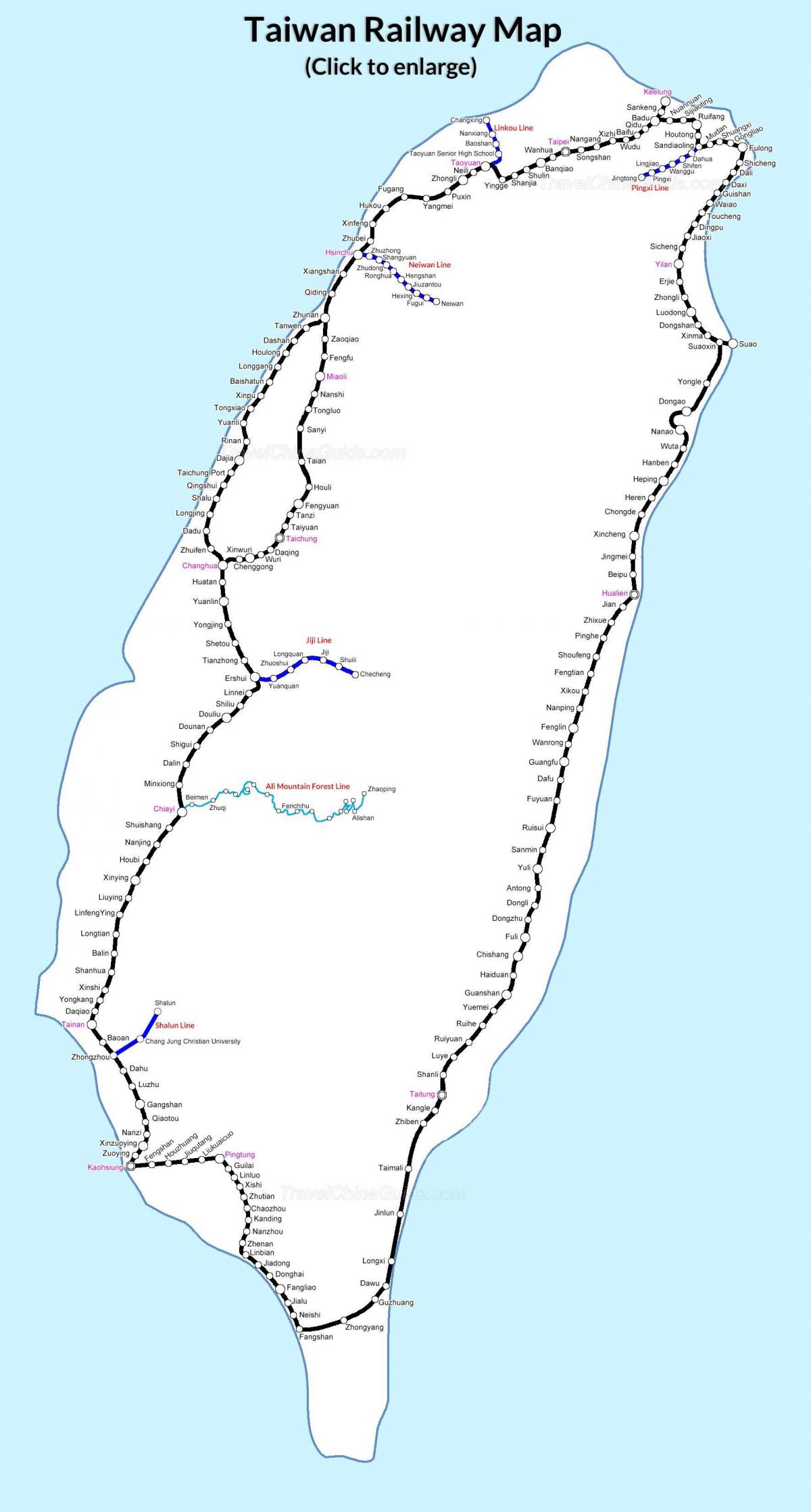 peta kereta api Taiwan