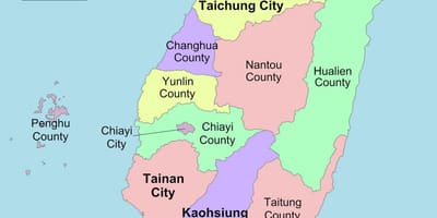 Peta dari Taiwan county 